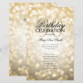 Elegant 90 Verjaardagsprogramma Lights Gold Menu (Voorkant / Achterkant)