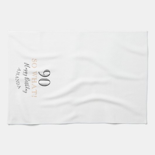 Elegant 90, wat grappig citeert 90th Birthday Theedoek (Horizontaal)