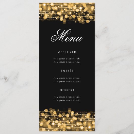 Elegant 90e verjaardag Programma Gold met menu (Achterkant)