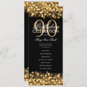 Elegant 90e verjaardag Programma Gold met menu (Voorkant / Achterkant)