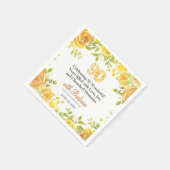 Elegant 90e verjaardagsfeest - Yellow Roses Decor Servet (Hoek)