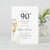 Elegant 90ste verjaardagsfeest kaart (Staand voorkant)