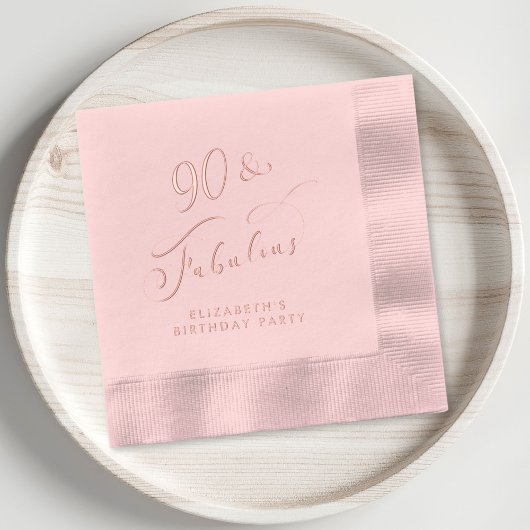 Elegant 90ste verjaardagsfeest Roos Gold Folie Servetten