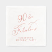 Elegant 90ste verjaardagsfeest Roos Gold Folie Servetten (Voorkant)