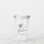 Elegant 90th Birthday Acryl Drinkbeker (Voorkant)