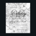 Elegant 90th Birthday Floral Silver White Invite<br><div class="desc">Elegant 90th Birthday Party Floral Silver & White uitnodiging sjabloon.</div>