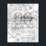 Elegant 90th Birthday Floral Silver White Invite<br><div class="desc">Elegant 90th Birthday Party Floral Silver & White uitnodiging sjabloon.</div>