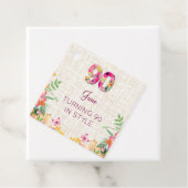 Elegant 90th Birthday for Her - Floral Style Bedankjes Labels (In situ)
