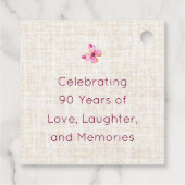 Elegant 90th Birthday for Her - Floral Style Bedankjes Labels (Achterkant)