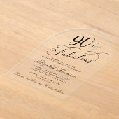 Elegant 90th Birthday Party Acryl Uitnodigingen (Laagn)