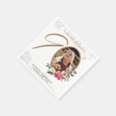 Elegant 90th Birthday Party Floral Botanical Photo Servet (Hoek)