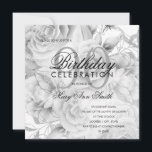 Elegant 90th Birthday Party Floral Silver White<br><div class="desc">Elegant 90th Birthday Party Floral Silver & White uitnodiging sjabloon.</div>