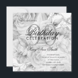 Elegant 90th Birthday Party Floral Silver White<br><div class="desc">Elegant 90th Birthday Party Floral Silver & White uitnodiging sjabloon.</div>