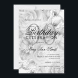 Elegant 90th Birthday Party Floral Silver White Kaart<br><div class="desc">Elegant 90th Birthday Party Floral Silver & White uitnodiging sjabloon.</div>