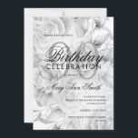 Elegant 90th Birthday Party Floral Silver White Kaart<br><div class="desc">Elegant 90th Birthday Party Floral Silver & White uitnodiging sjabloon.</div>