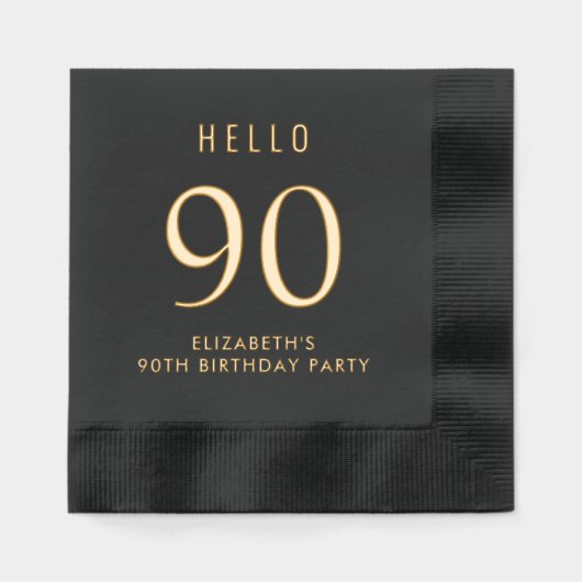 Elegant 90th Birthday Party Folie Servetten (Voorkant)