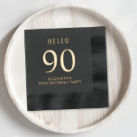 Elegant 90th Birthday Party Folie Servetten<br><div class="desc">Verhoog uw 90e verjaardagsfeest met deze sierlijke servetten met folie stempels met uw keuze uit echte gouden,  zilveren of rozen gouden folie Hallo voor een verfijnde touch,  "90" en jouw naam in moderne letters, </div>