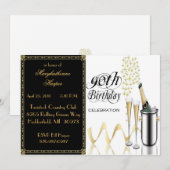 Elegant 90th Birthday Party Invitation Kaart (Voorkant / Achterkant)
