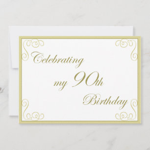Elegant 90th Birthday Party Invitation Kaart