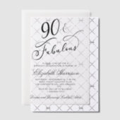 Elegant 90th Birthday Party Vellum Uitnodigingen (Offset (Uitnodiging))