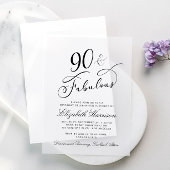 Elegant 90th Birthday Party Vellum Uitnodigingen