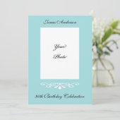 Elegant 90th Birthday Photo Invitation Kaart (Staand voorkant)