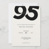 Elegant 95th Birthday Invitation - Minimal Style Kaart (Voorkant)
