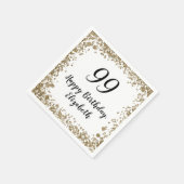 Elegant 99th Birthday Napkins With Gold Sequins Servet (Hoek)