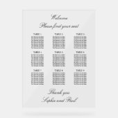 Elegant 9 tafel zitgrafiek Acryl teken Acryl Bord (Voorkant)