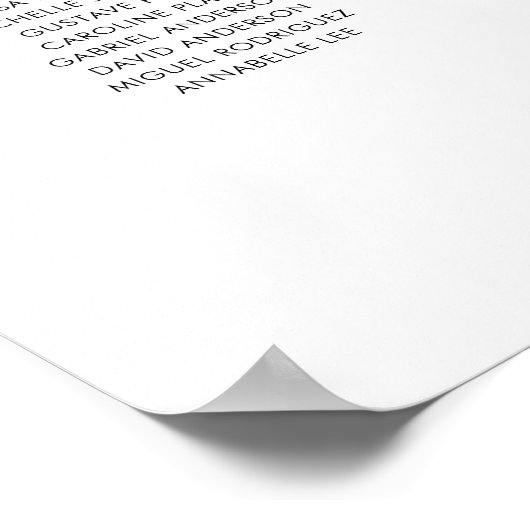 Elegant 9 Tafels Welkom Zitplaatskaart Poster (Hoek)