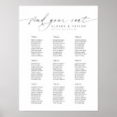 Elegant 9 Tafels Welkom Zitplaatskaart Poster (Voorkant)