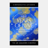 Elegant 9th Lapis Lazuli Wedding Jubileum Acryl Bord (Voorkant)