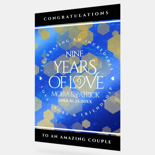 Elegant 9th Lapis Lazuli Wedding Jubileum Acryl Bord (Hoek)