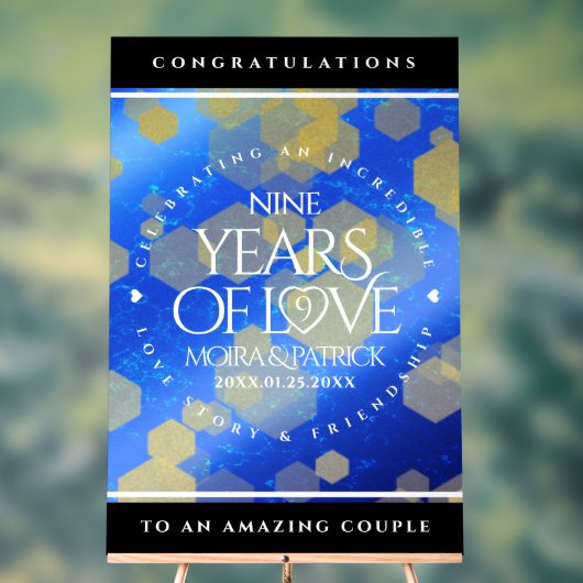 Elegant 9th Lapis Lazuli Wedding Jubileum Acryl Bord (Neutraal)