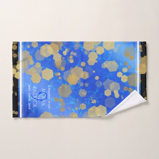 Elegant 9th Lapis Lazuli Wedding Jubileum Bad Handdoek (Handdoek)