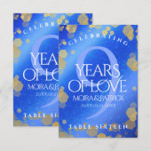 Elegant 9th Lapis Lazuli Wedding Jubileum Bedankkaart (Voorkant / Achterkant)