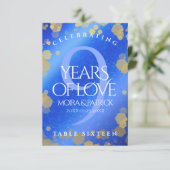 Elegant 9th Lapis Lazuli Wedding Jubileum Bedankkaart (Staand voorkant)