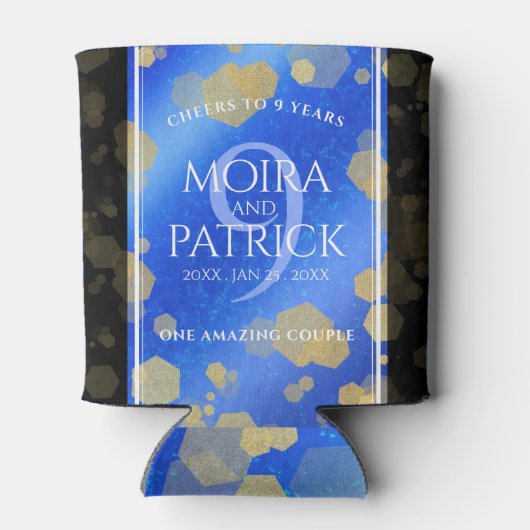 Elegant 9th Lapis Lazuli Wedding Jubileum Blikjeskoeler (Achterkant)