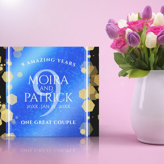 Elegant 9th Lapis Lazuli Wedding Jubileum Canvas Afdruk