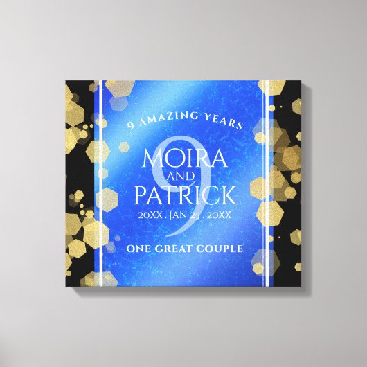 Elegant 9th Lapis Lazuli Wedding Jubileum Canvas Afdruk (Voorkant)