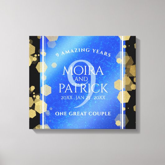 Elegant 9th Lapis Lazuli Wedding Jubileum Canvas Afdruk (Voorkant)