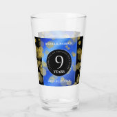 Elegant 9th Lapis Lazuli Wedding Jubileum Glas (Achterkant)