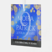 Elegant 9th Lapis Lazuli Wedding Jubileum Glas Ornament (Voorkant links)