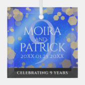 Elegant 9th Lapis Lazuli Wedding Jubileum Glas Ornament (Voorkant)