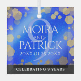 Elegant 9th Lapis Lazuli Wedding Jubileum Glas Ornament