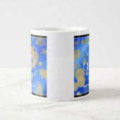 Elegant 9th Lapis Lazuli Wedding Jubileum Grote Koffiekop (Voorkant)