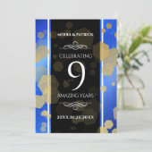 Elegant 9th Lapis Lazuli Wedding Jubileum Kaart (Staand voorkant)