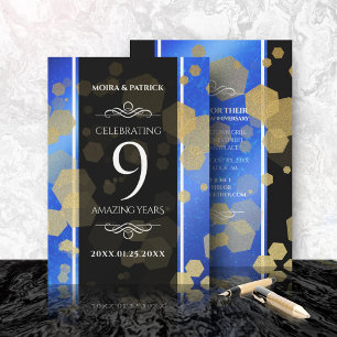 Elegant 9th Lapis Lazuli Wedding Jubileum Kaart