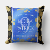 Elegant 9th Lapis Lazuli Wedding Jubileum Kussen (Voorkant)