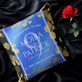 Elegant 9th Lapis Lazuli Wedding Jubileum Kussen